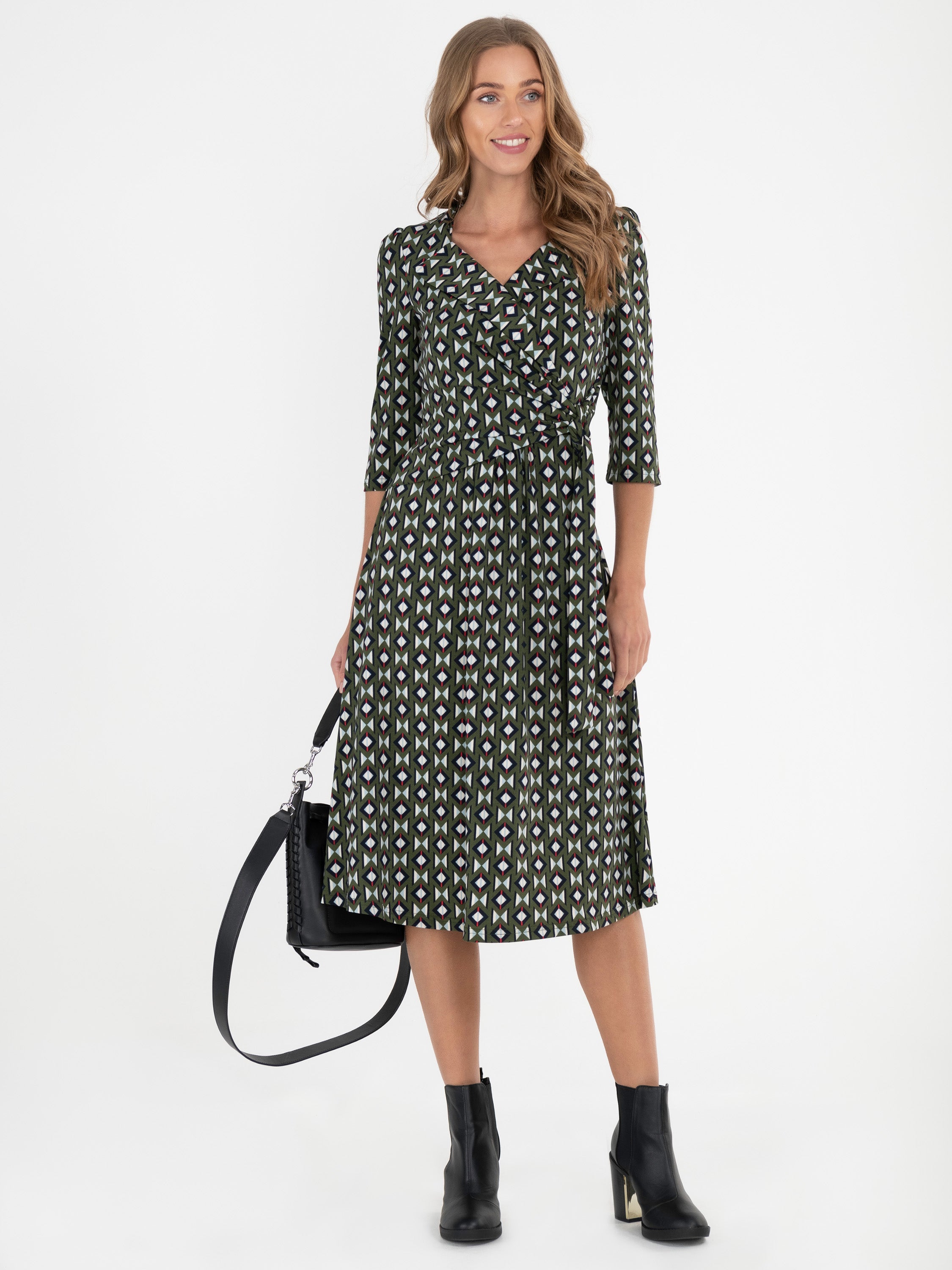 Print Wrap Shirt Jersey Dress , Soldier ...